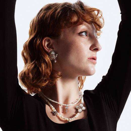 ATELIERSÓ x deepmoss 23AW 合作系列-贝母串珠三花长链 商品图4