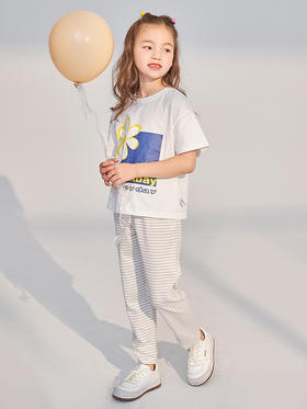 贝贝怡男女童春秋简约素色休闲百搭长裤三条装211K2198