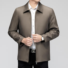 【Q】【新款DLC】大依优型大码男翻领夹克拉链外套男商务休闲加肥加大夹克上衣胖子显瘦