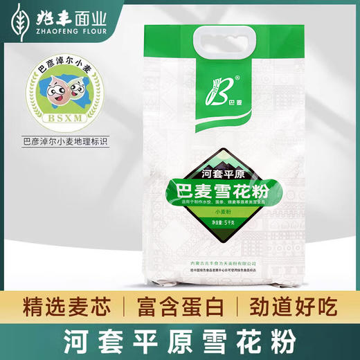 兆丰内蒙河套平原雪花粉麦芯粉无钠包子馒头饺子面条烙饼面粉 雪花粉5kg（商超同款） 商品图5