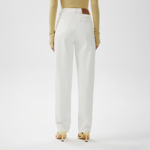 L1XL2朗姿白色宽松简约气质直筒裤女百搭高级牛仔裤(货号:LAEK03DPT431) 商品图3