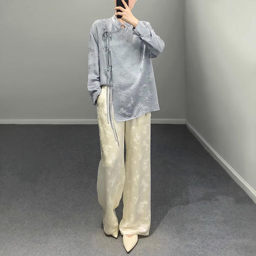 裁缝学苑AS184提花中式斜襟套装纸样女装上衣阔腿裤子裁剪版型 商品图5