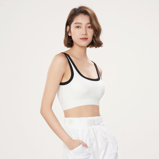 都市丽人抹胸女无缝面料背心无尺码固定杯垫短抹胸无钢圈无排扣LV41B3 商品图2