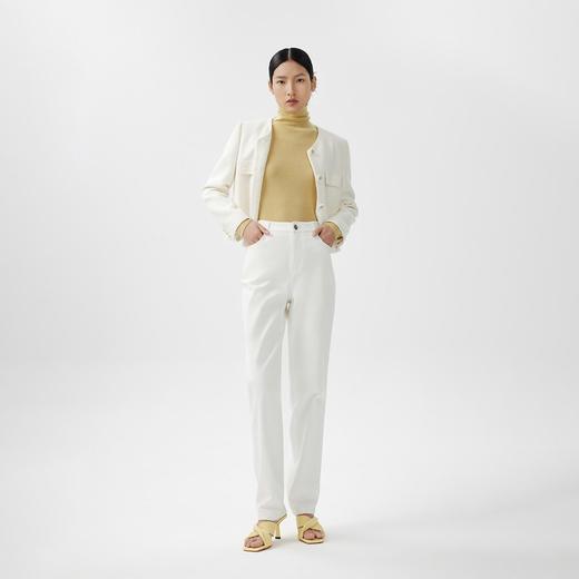 L1XL2朗姿白色宽松简约气质直筒裤女百搭高级牛仔裤(货号:LAEK03DPT431) 商品图1