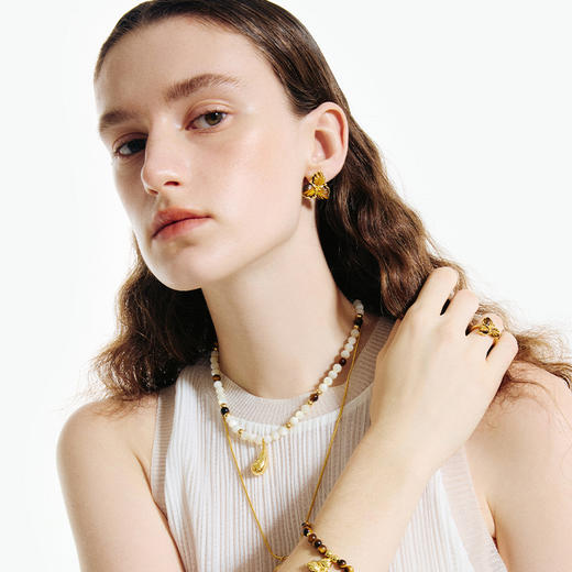 ATELIERSÓ x deepmoss 24SS 合作系列-水滴暗花串珠项链 商品图5