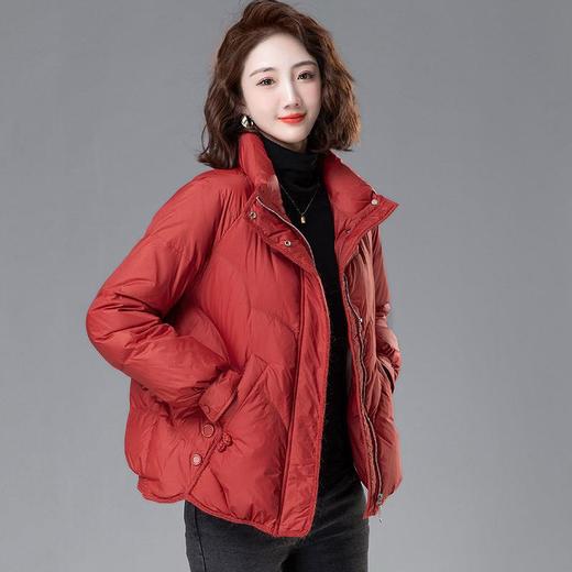 短版羽绒衣女轻薄中年妈妈洋派小个子香风白鸭绒冬季加厚立领外套 商品图3