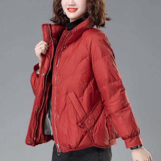 短版羽绒衣女轻薄中年妈妈洋派小个子香风白鸭绒冬季加厚立领外套 商品图2