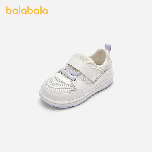 巴拉巴拉宝宝学步鞋儿童板鞋小白鞋婴儿男宝女宝2024夏简约透气鞋 商品图0