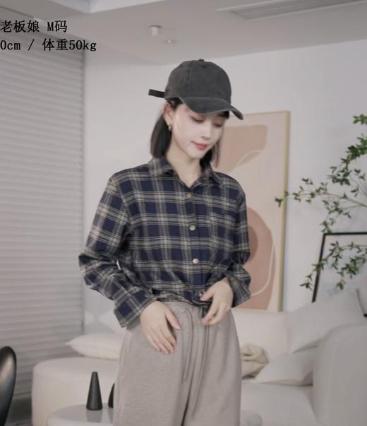 亲子时尚加绒格子衬衫复古宽松保暖 商品图4