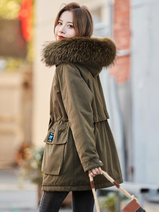 羽绒棉服派克服女2023年冬装新款大码女装棉袄中长款冬季棉衣外套 商品图2