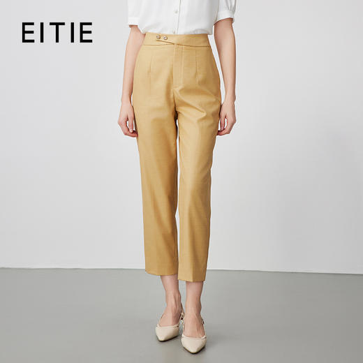 EITIE爱特爱春新款高腰气质通勤显瘦裤子7305010 商品图0