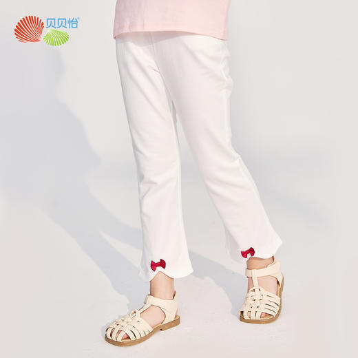 贝贝怡女童长裤喇叭裤纯棉打底裤春装儿童休闲松紧显瘦网红爆款221K2314 商品图0