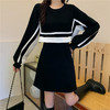 春季【黑白拼接撞色 连衣裙女】设计感 收腰显瘦 假两件卫衣裙子 商品缩略图5