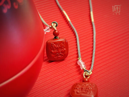 天然朱砂“大黑天”项链 商品图3