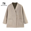 米加蜜 羊驼毛双面双色短大衣新中式外套 商品缩略图4