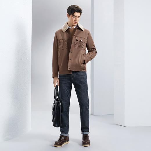 柒牌男士翻领夹克2024冬季新款中青年工装保暖厚外套	127K70010 商品图3