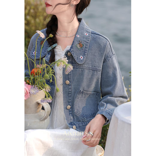 鹿向南《秘密花园》蓝色牛仔外套L33638 商品图4