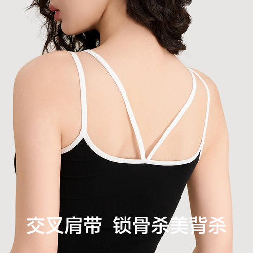 有棵树带胸垫一体式女士吊带背心-V1001 商品图4
