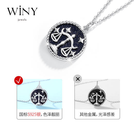 Winy925纯银十二星座系列项链送女友闺蜜节日生日礼物 商品图6