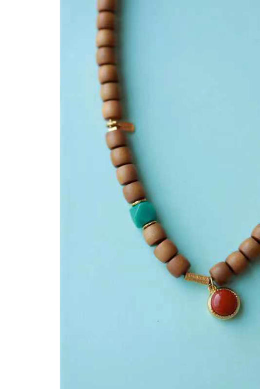 6*7mm南红老山檀香双圈直切手串 商品图5