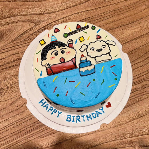 蜡笔小新蛋糕 手绘蛋糕 6寸8寸（纯动物奶油新鲜水果夹心 提前2天预定） 商品图2