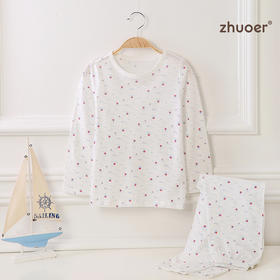 【春夏款套头套装】卓儿大童单面套头套装纯棉打底衫家居服睡衣适合5-12岁