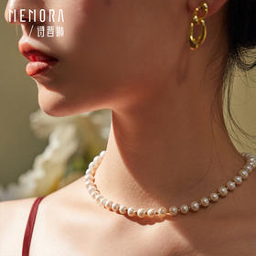 百搭神器淡水珍珠项链银S925项链送女友礼物MEMORA诗普琳ZNE01601（线上专供)