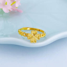 【限时克减150元】足金999 5G黄金活口链条鱼鳞四叶草女戒(AG5GJZ00160)（预售产品下单后不退款不退货不换货不补差价）（预售产品下单后不退款不退货不换货不补差价）