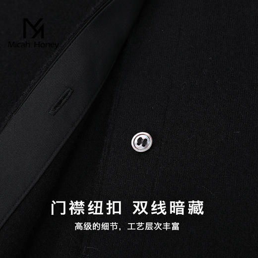 米加蜜 黑色花瓣羊毛风衣『款式宽松，建议大家买小一码』 商品图3