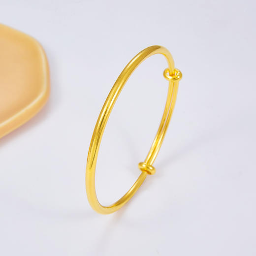 【限时克减150元元】足金999.9 实心大肚手镯(面宽约2.9-3.3mm)光面推拉手镯光圈推拉手镯素圈推拉手镯圆管推拉手镯(SZ00288-04)（预售产品下单后不退款不退货不换货不补差价） 商品图2