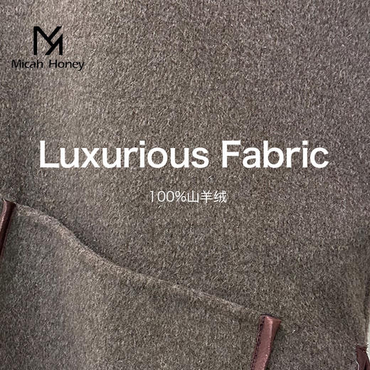 米加蜜 100%羊绒圆领斗篷披肩外套 商品图1