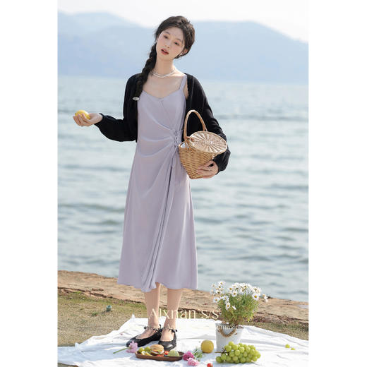 鹿向南《绮梦木兰》紫色吊带裙L33621 商品图4
