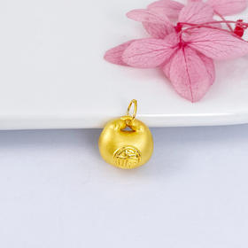 【定价黄金】足金 #小胖福 #小红书 3D硬金空心小胖福平安锁吊坠金坨双面福字锁包手串(V3DSC00263-1)（预售4-7天发货，一经下单不支持退款）