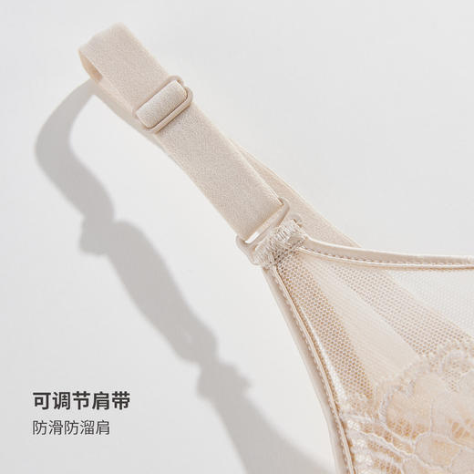 雅黛俪兔耳朵杯内衣薄款蕾丝大胸显小软钢圈承托侧收防下垂收副乳 商品图7