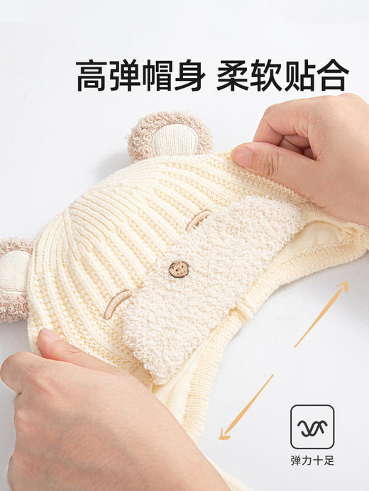 【新品上市 限时底价】贝肽斯婴儿帽子秋冬季婴幼儿男宝宝防风保暖针织帽儿童护耳毛线帽 商品图2