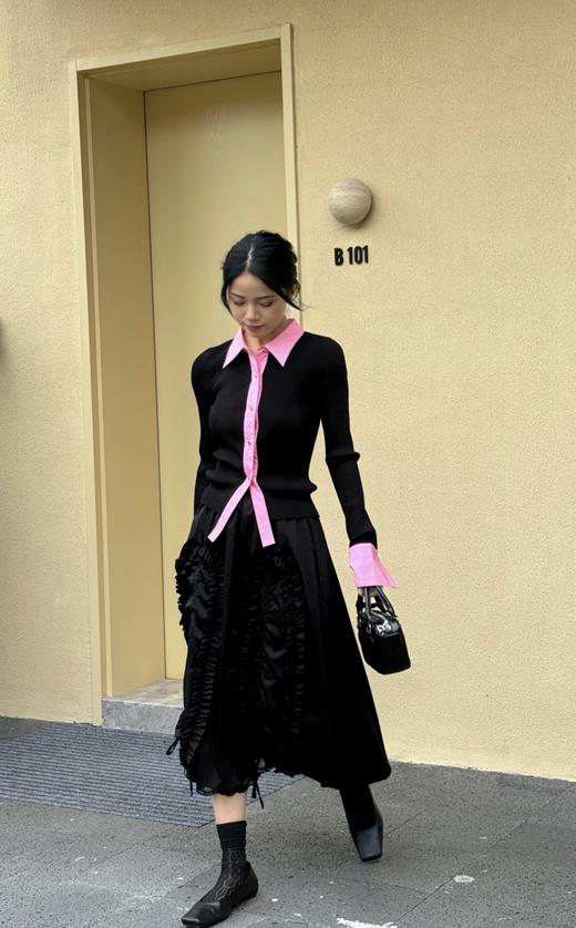 售罄漆黑色半裙HJ1B12 商品图0