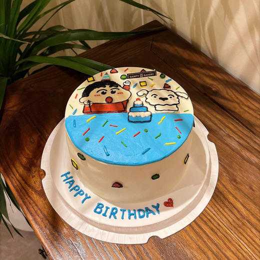 蜡笔小新蛋糕 手绘蛋糕 6寸8寸（纯动物奶油新鲜水果夹心 提前2天预定） 商品图1