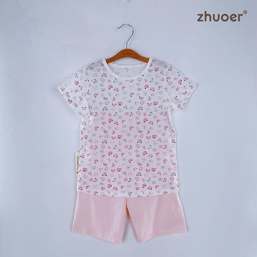 【春夏款套头套装】卓儿大童单面套头套装纯棉打底衫家居服睡衣适合5-12岁 商品图3