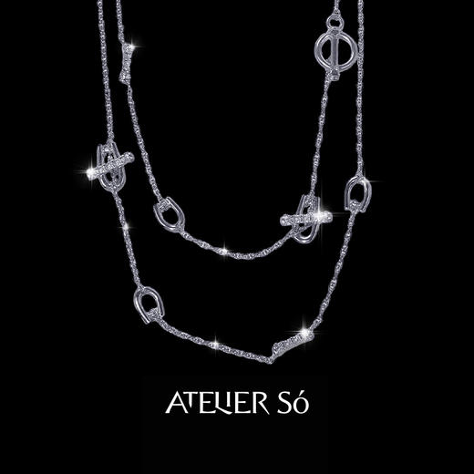 ATELIERSÓ 23SS 克拉系列-OT扣克拉密镶长项链 商品图0