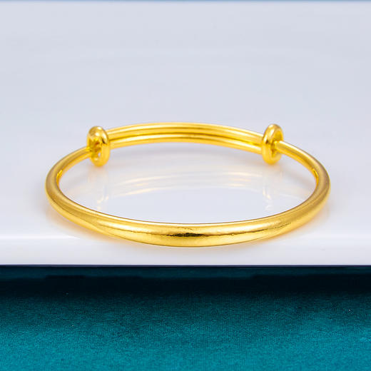 【限时克减128元】足金999.9 #儿童/宝宝 空心大肚推拉童镯BB镯（单只）面宽约3.3-3.7mm(TZ00011-02)（预售产品下单后不退款不退货不换货不补差价） 商品图0