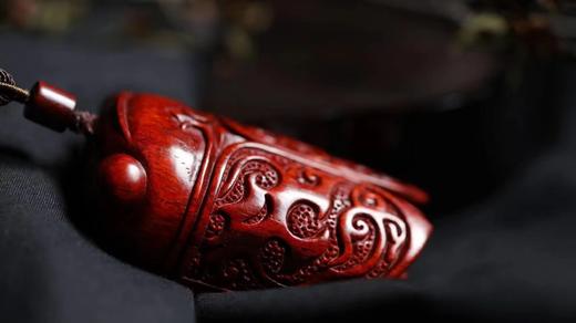 夔纹蝉°小叶紫檀手把件挂件 商品图2