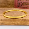 【限时克减150元】足金999.9 古法实心固口双边卷草纹手镯（面宽约3.3-3.7mm）(AEWZGFSZ00025)（预售产品下单后不退款不退货不换货不补差价 商品缩略图0
