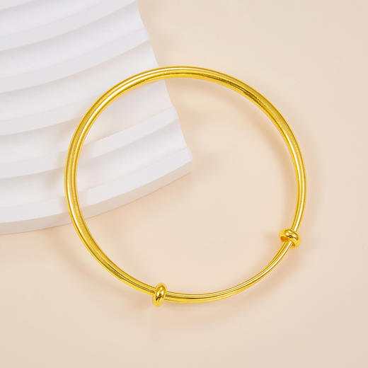 【限时克减150元元】足金999.9 实心大肚手镯(面宽约2.9-3.3mm)光面推拉手镯光圈推拉手镯素圈推拉手镯圆管推拉手镯(SZ00288-04)（预售产品下单后不退款不退货不换货不补差价） 商品图3