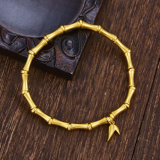 【限时克减150元】足金999 #小红书 古法传承国风竹节手串(周长约16.5-17.5cm)(YGFSC00130)（预售产品下单后不退款不退货不换货不补差价） 商品图2