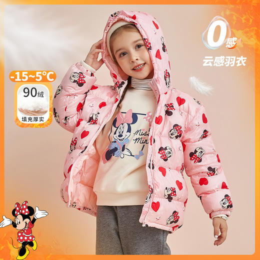 迪士尼童装 儿童羽绒服男童女童外套冬款宝宝轻薄上衣满印潮214S1530 商品图2