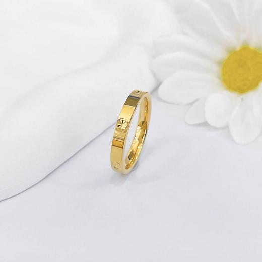 【限时克减150元元】足金999.9 【精品】实心固口戒指镜面金戒指车花螺丝纹圈戒米字纹圈戒（面宽约3-3.5mm）(AIJZ00075)（预售产品下单后不退款不退货不换货不补差价 商品图0