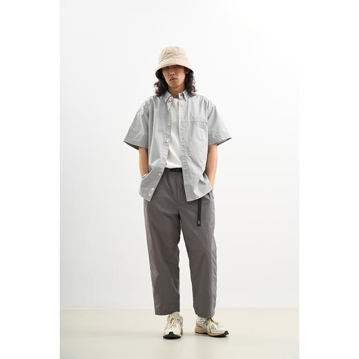 吃茶去chichaqu全棉斜纹口袋短袖衬衫复古经典休闲百搭 商品图4