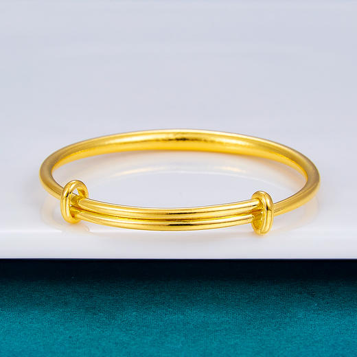 【限时克减128元】足金999.9 #儿童/宝宝 空心大肚推拉童镯BB镯（单只）面宽约3.3-3.7mm(TZ00011-02)（预售产品下单后不退款不退货不换货不补差价） 商品图1