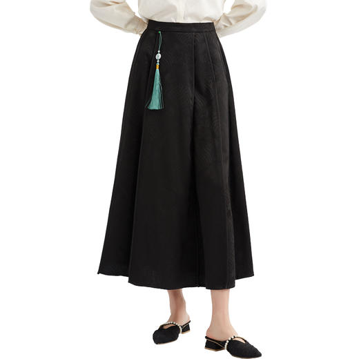 【特价不退换】阿菁娜精致高密提花复古半裙F29C213009（无吊坠） 商品图4