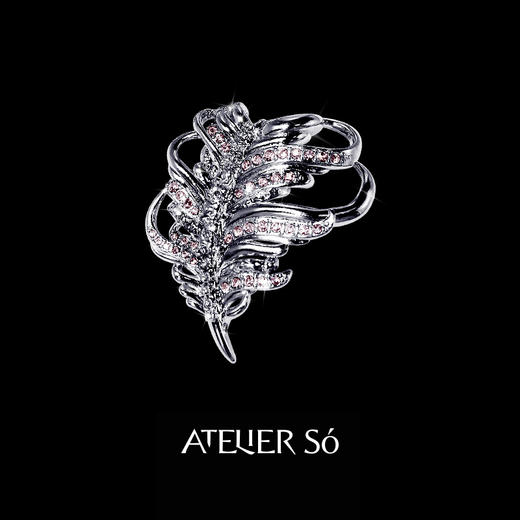 ATELIERSÓ 23AW KARAT 克拉系列-羽毛满钻胸针 商品图0